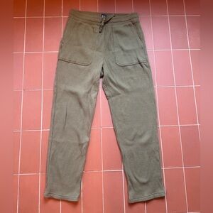 GAP cotton blend olive green waffle-knit drawstring pants with pockets